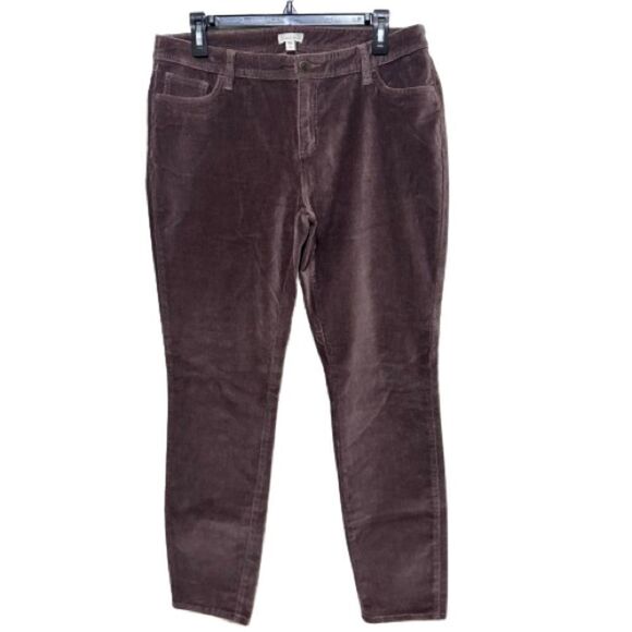 Garnet Hill Size 10 Essential Slim Five-Pocket Cords Corduroy Pants Brown - Picture 1 of 9